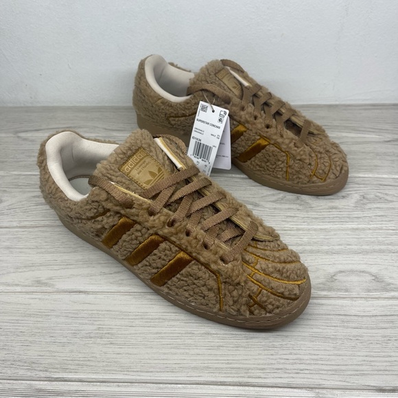 Adidas Superstar Conchas Furry Shoes Chocolate Brown Mens ID1636 Size 10 - Picture 3 of 9